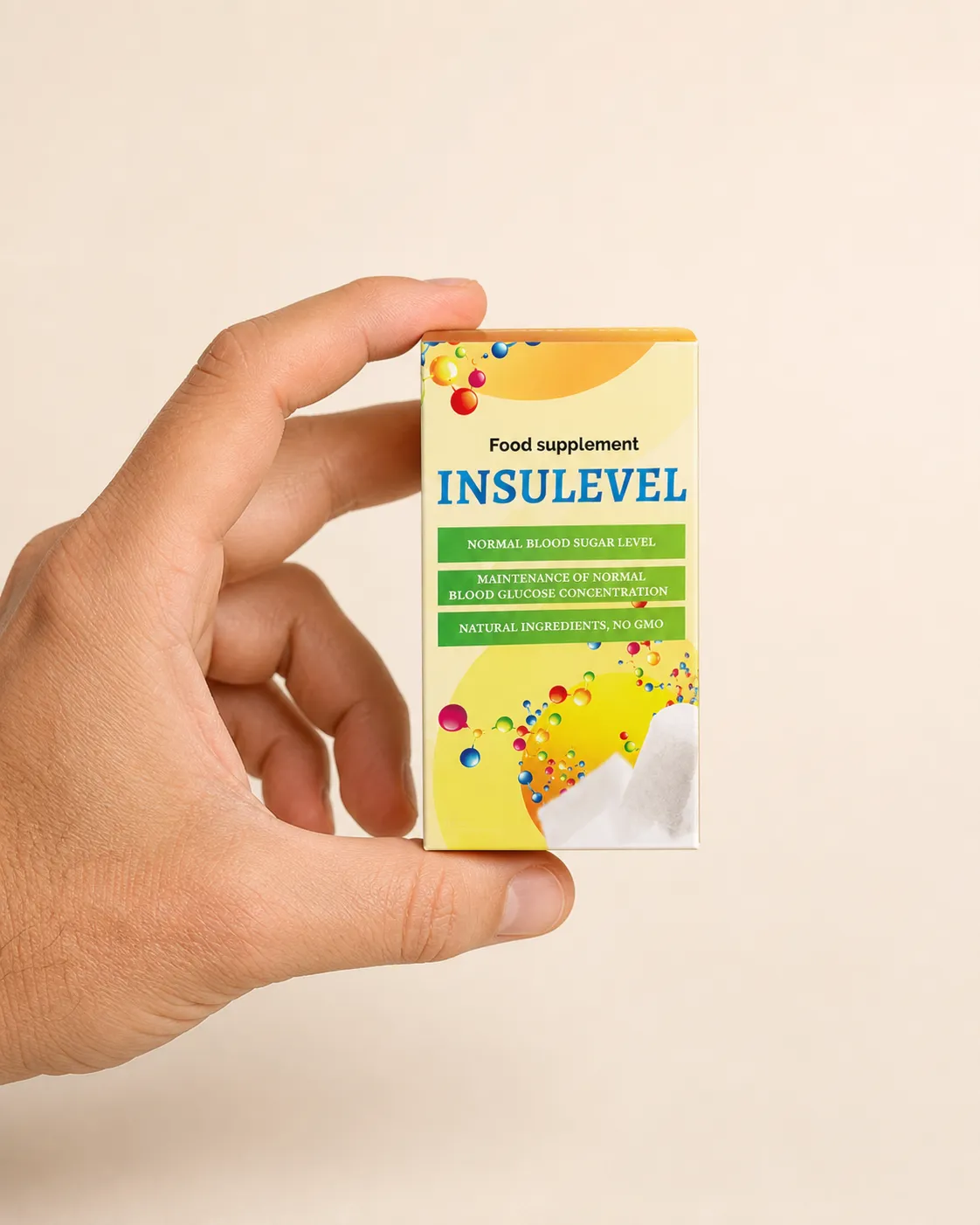 InsuLevel — Verpackung in der Hand