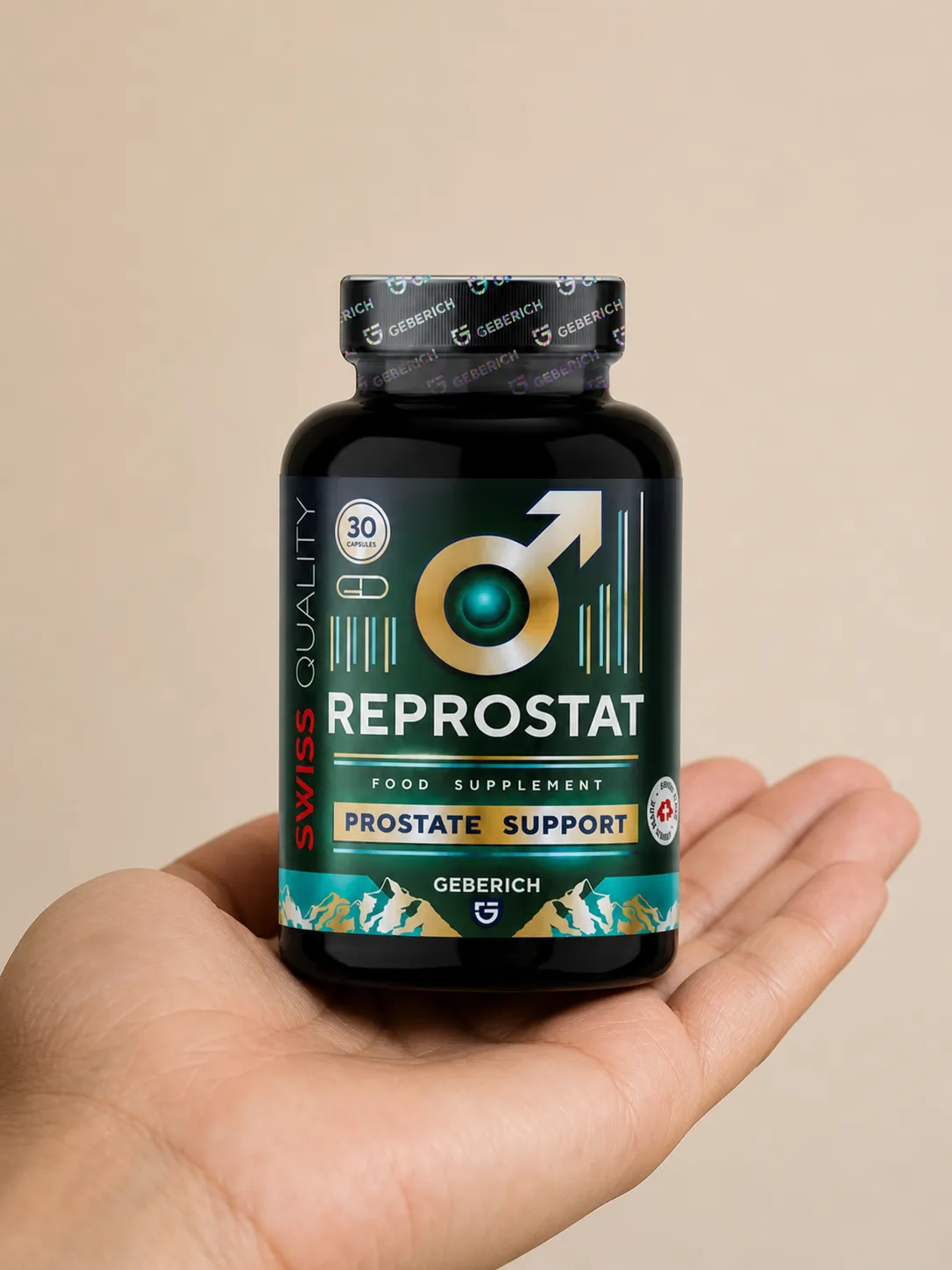 Reprostat — Verpackung in der Hand