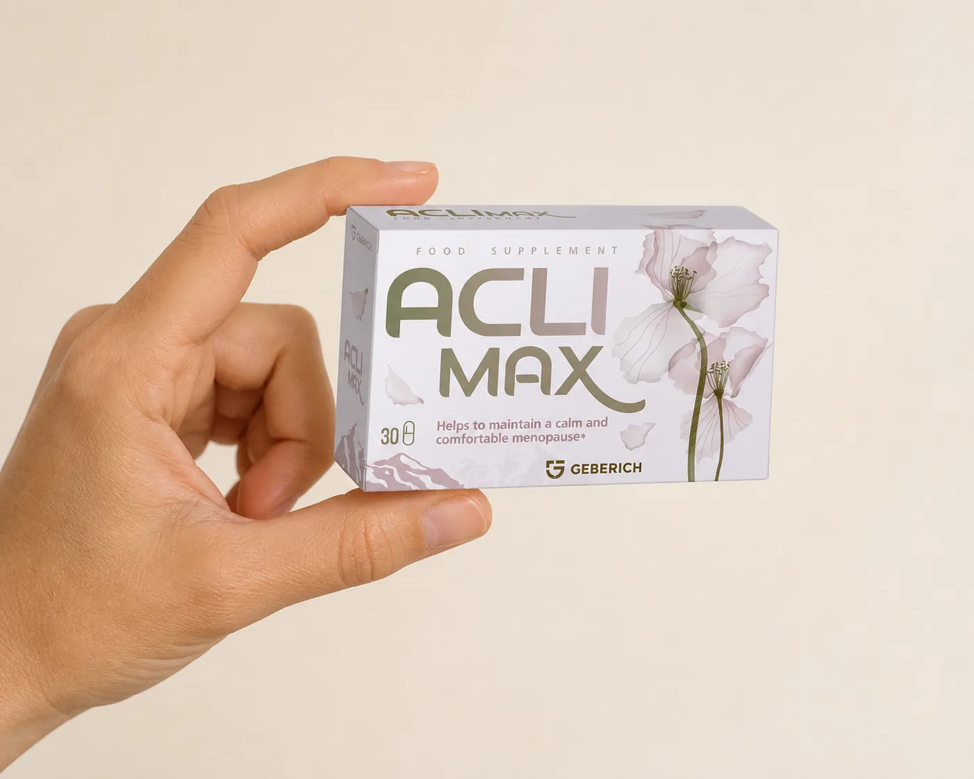Aclimax — Verpackung in der Hand