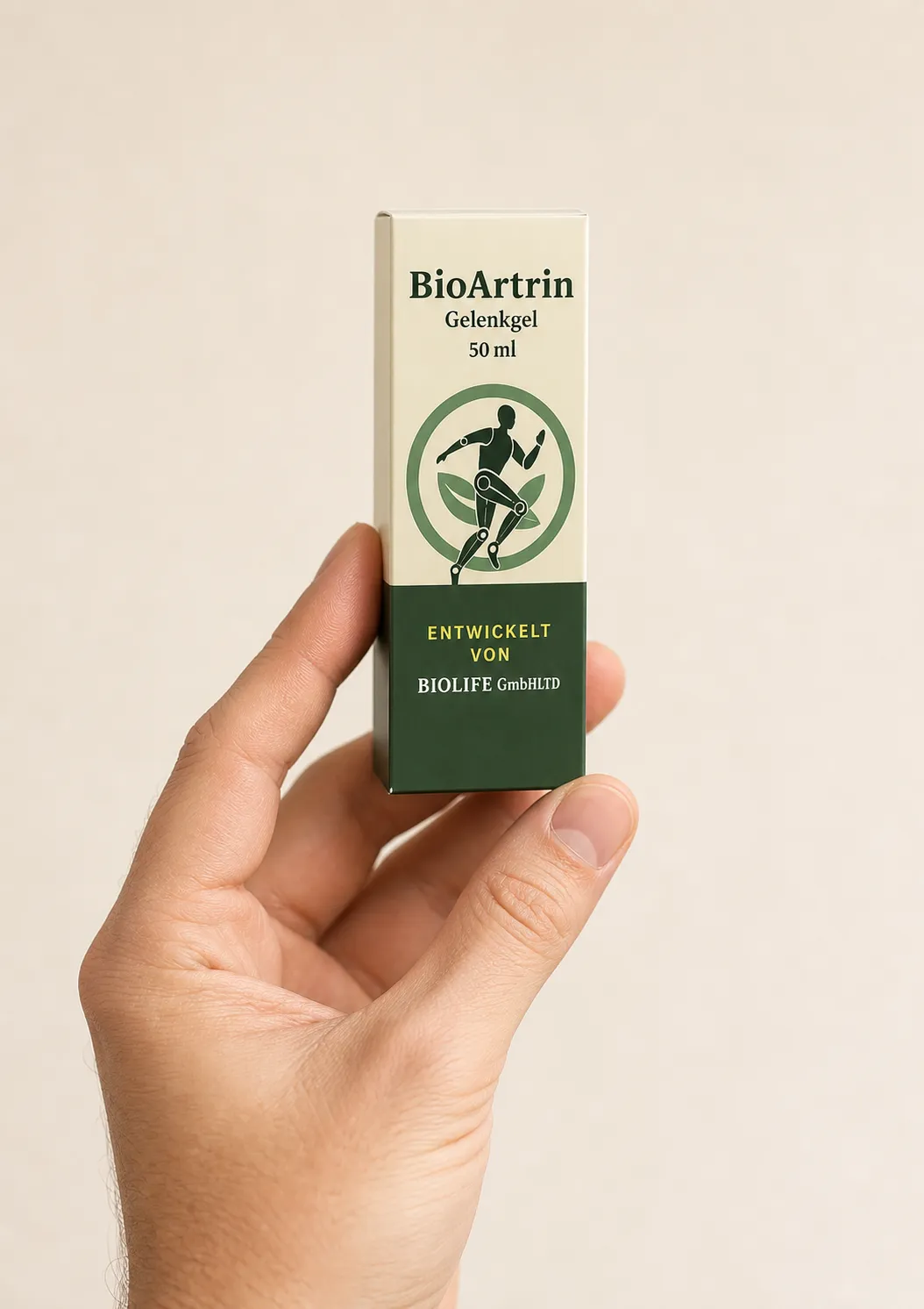 BioArtrin — Verpackung in der Hand