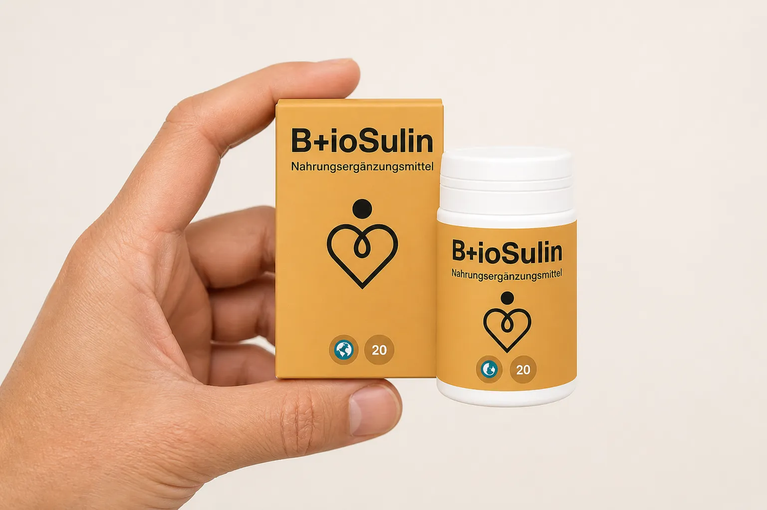 B+ioSulin — Verpackung in der Hand