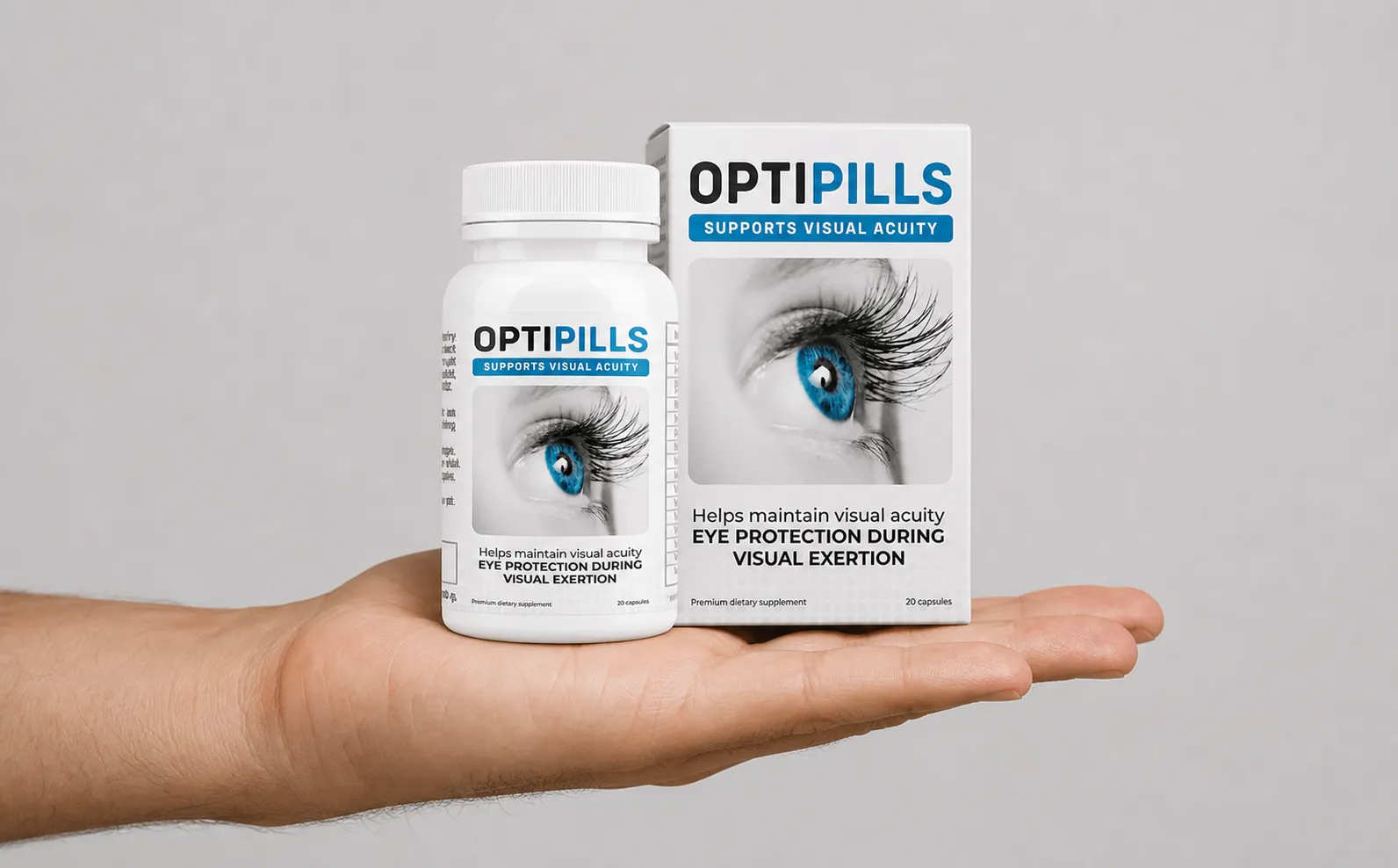 OptiPills — Verpackung in der Hand