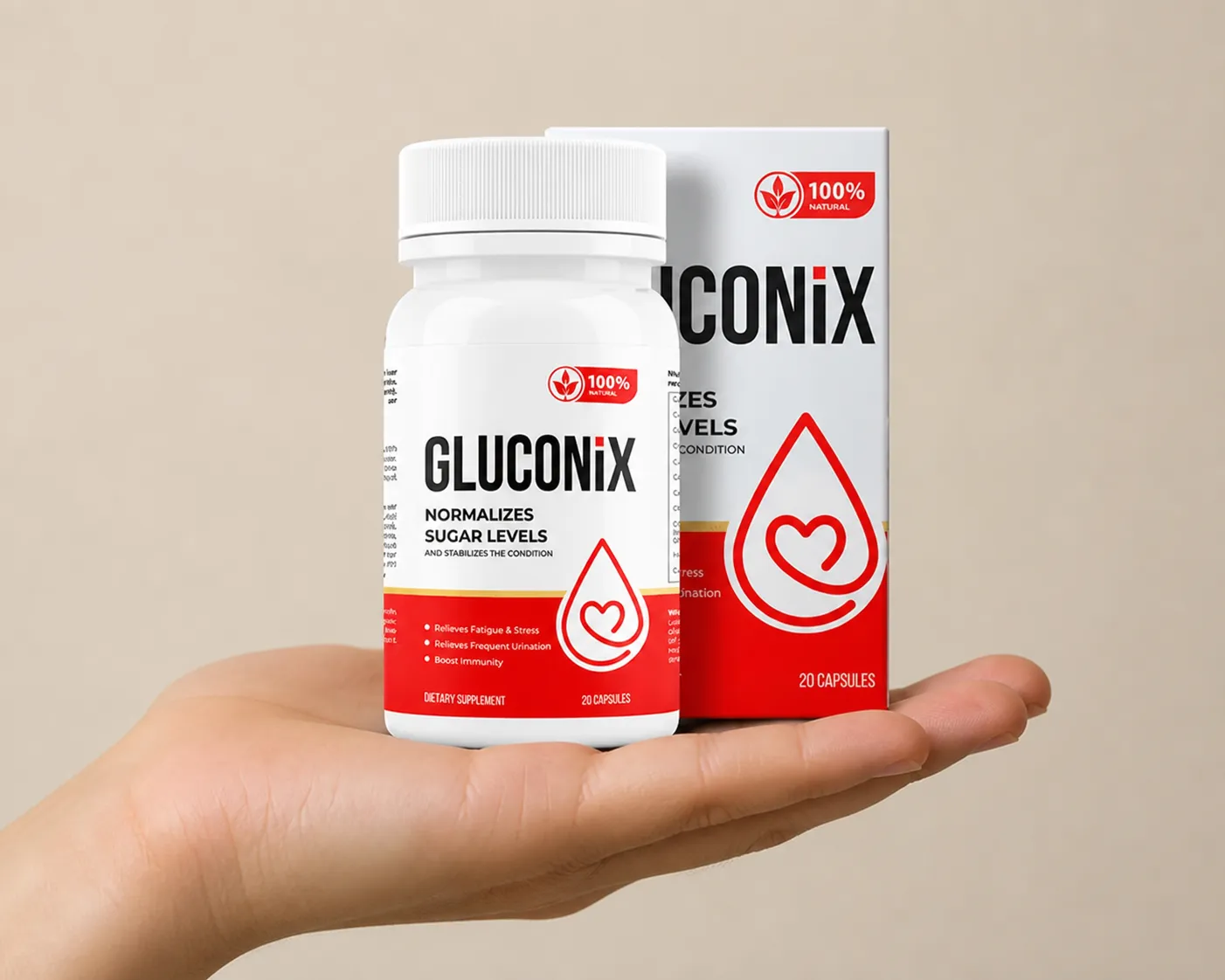 Gluconix — Verpackung in der Hand