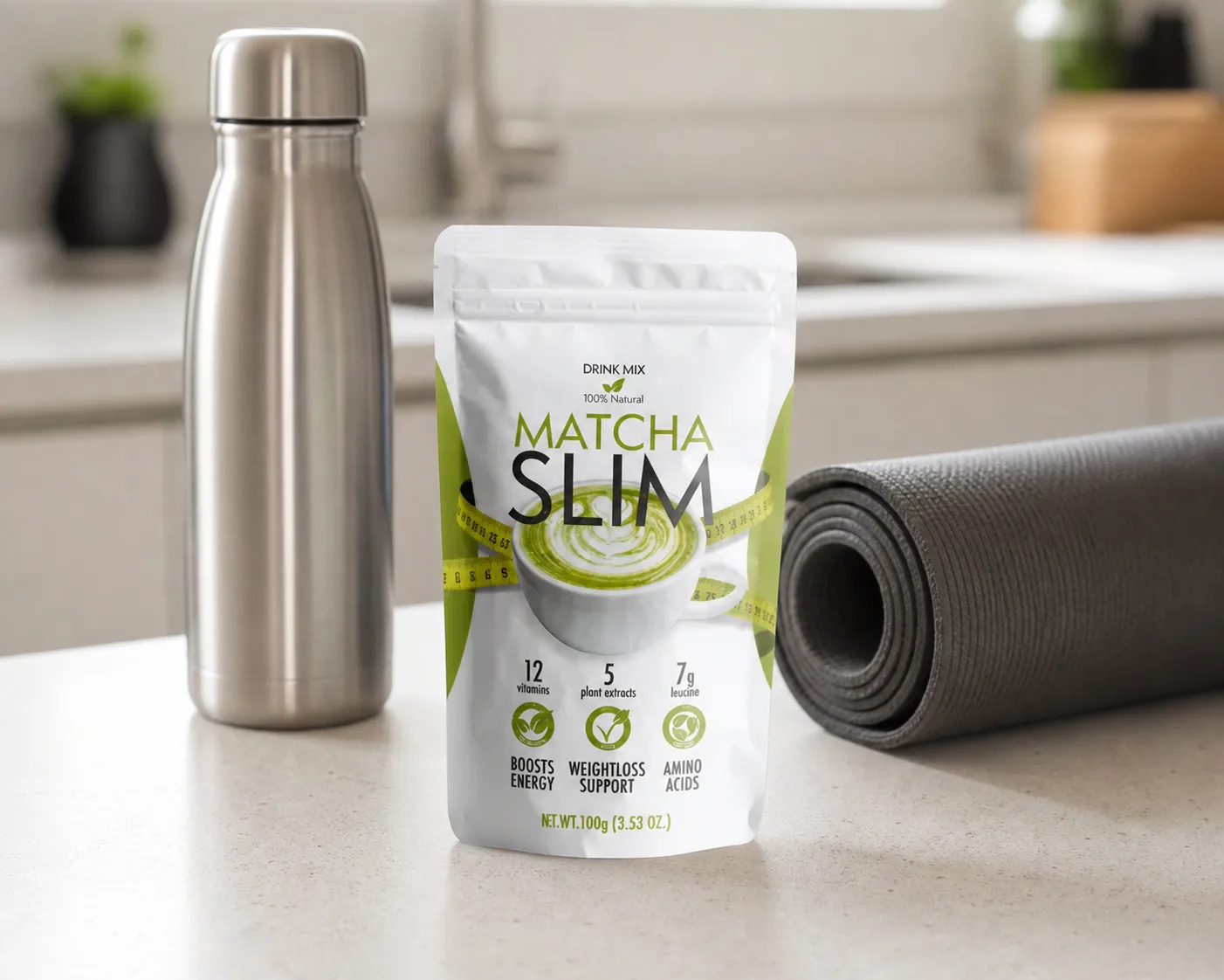 Matcha Slim — Verpackung im Alltag