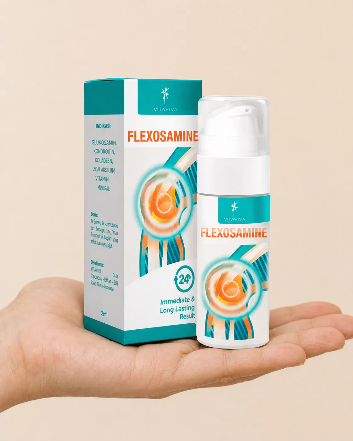 Flexosamine Gel — Verpackung in der Hand