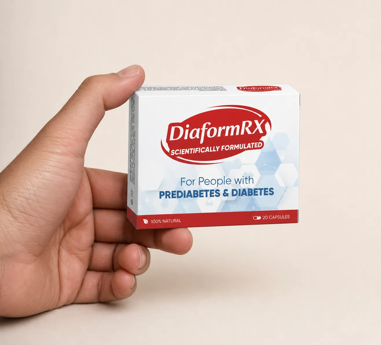 DiaformRX — Verpackung in der Hand