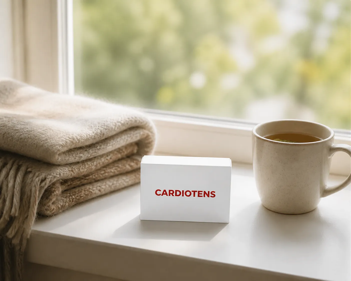 Cardiotens Plus — Verpackung im Alltag