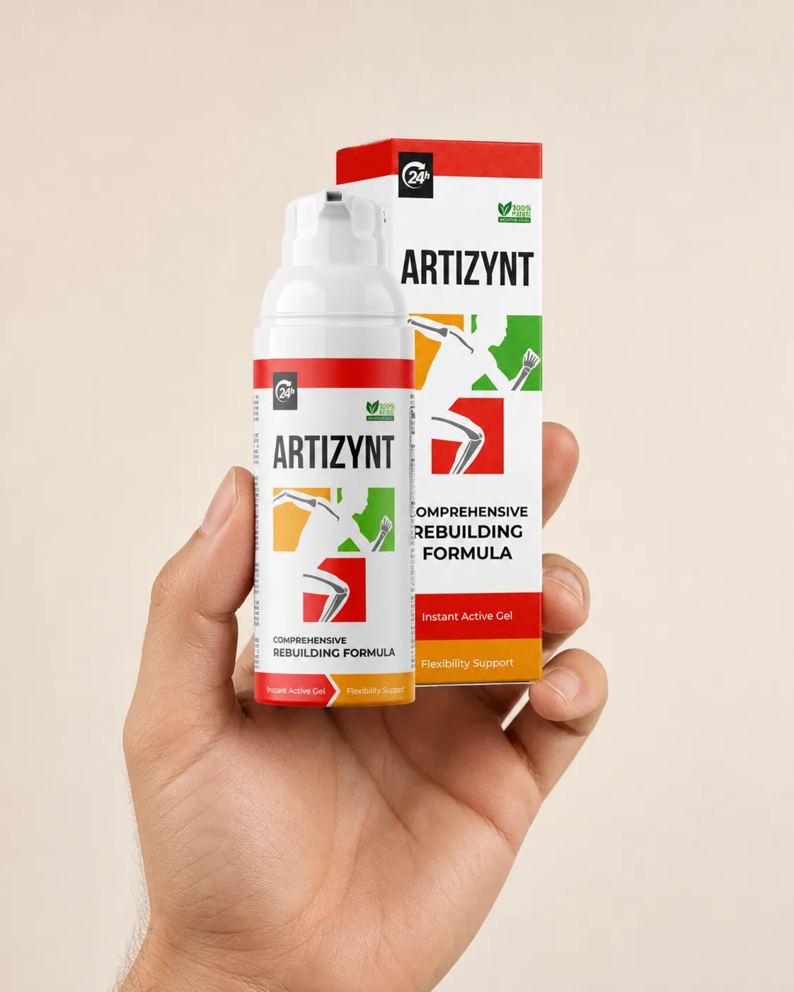 ArtiZynt Gel — Verpackung in der Hand