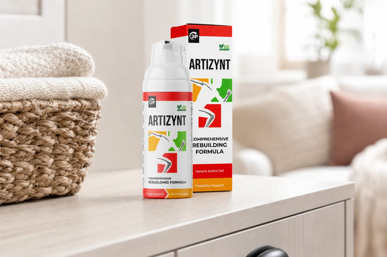 ArtiZynt Gel Full price + — Verpackung im Alltag