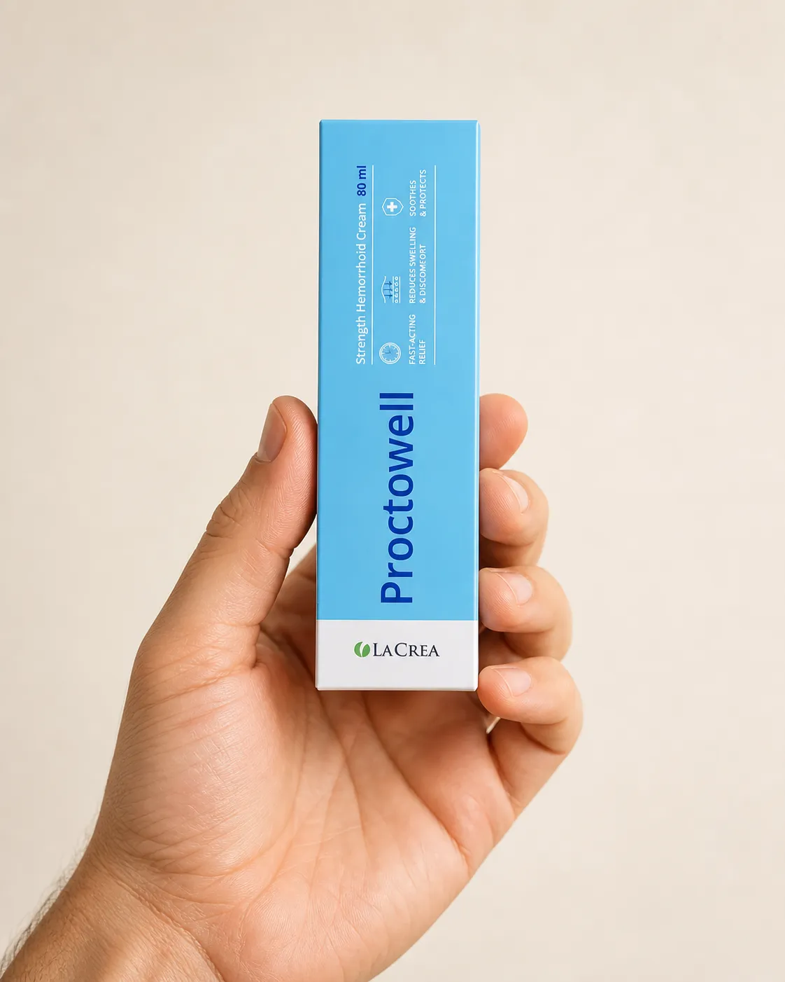 Proctowell — Verpackung in der Hand