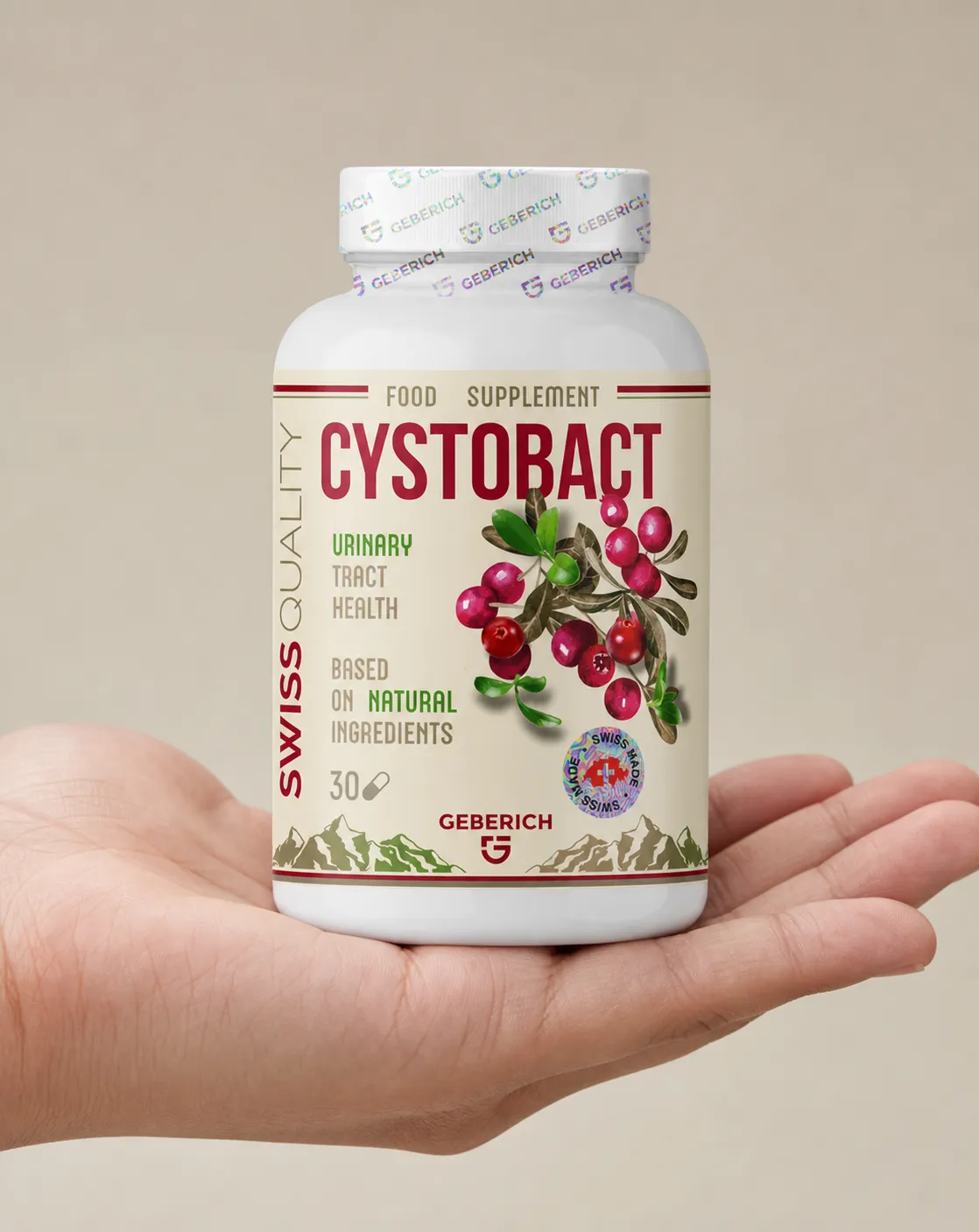 CYSTOBACT — Verpackung in der Hand