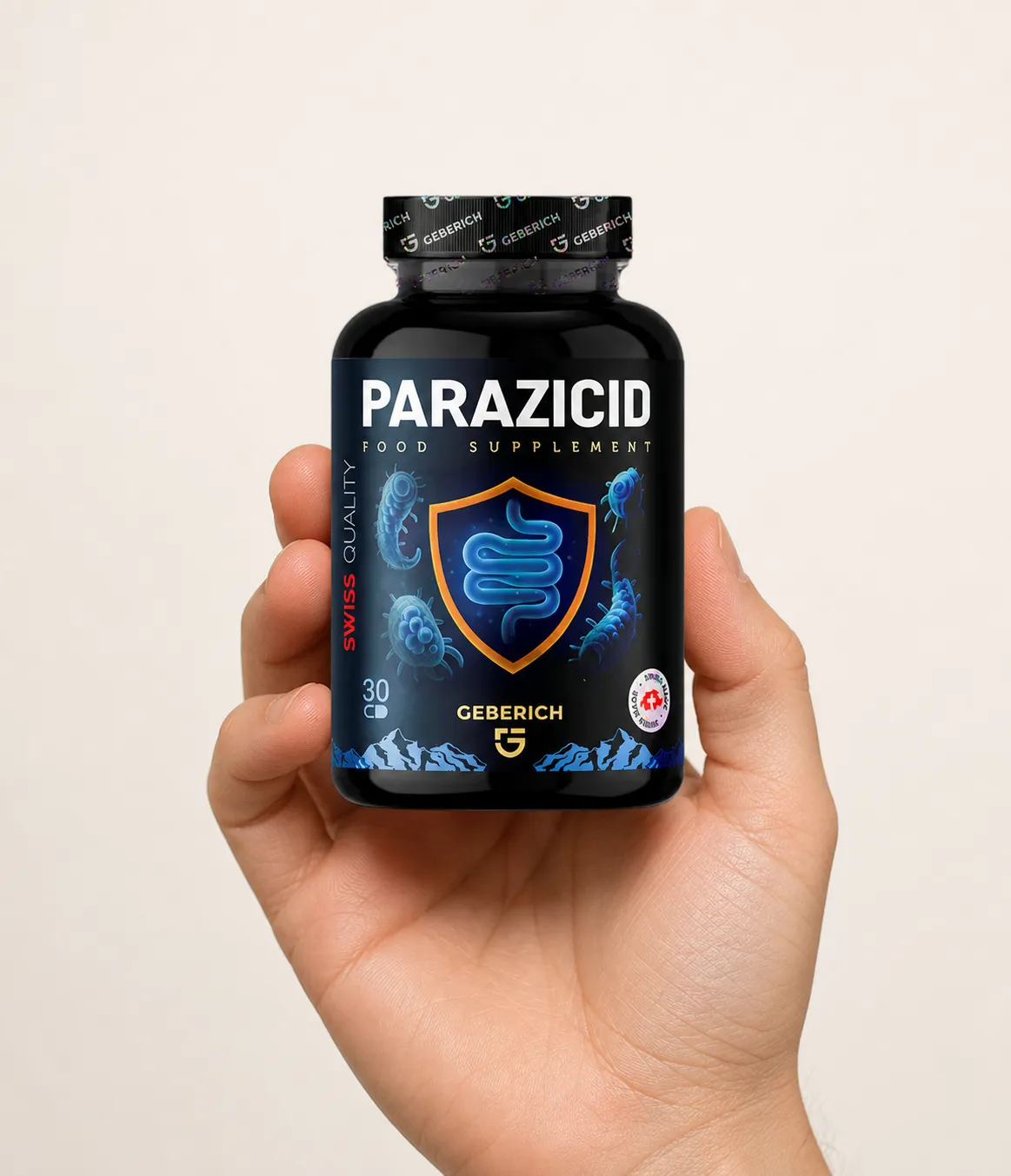 Parazicid — Verpackung in der Hand