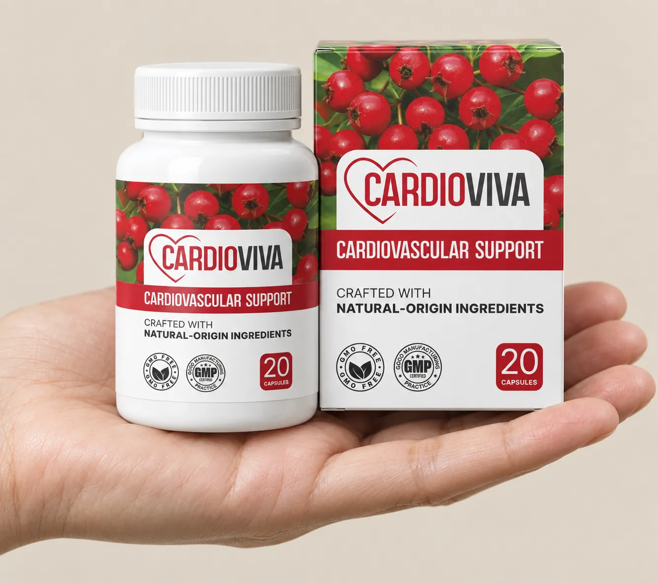CardioViva — Verpackung in der Hand