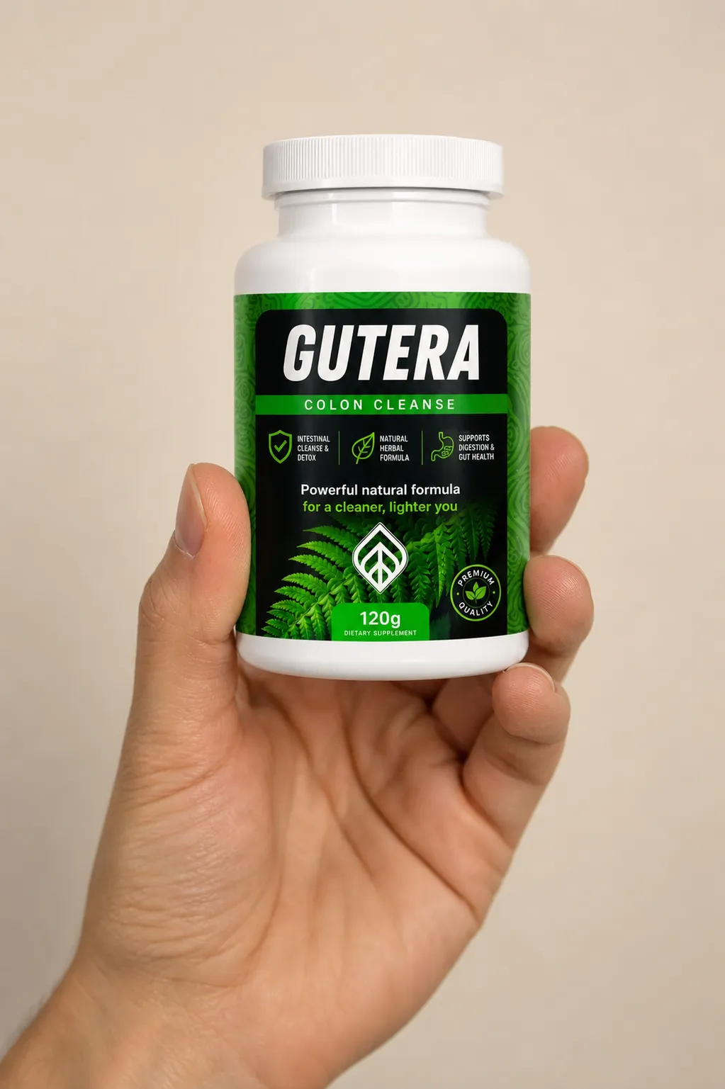 Gutera — Verpackung in der Hand