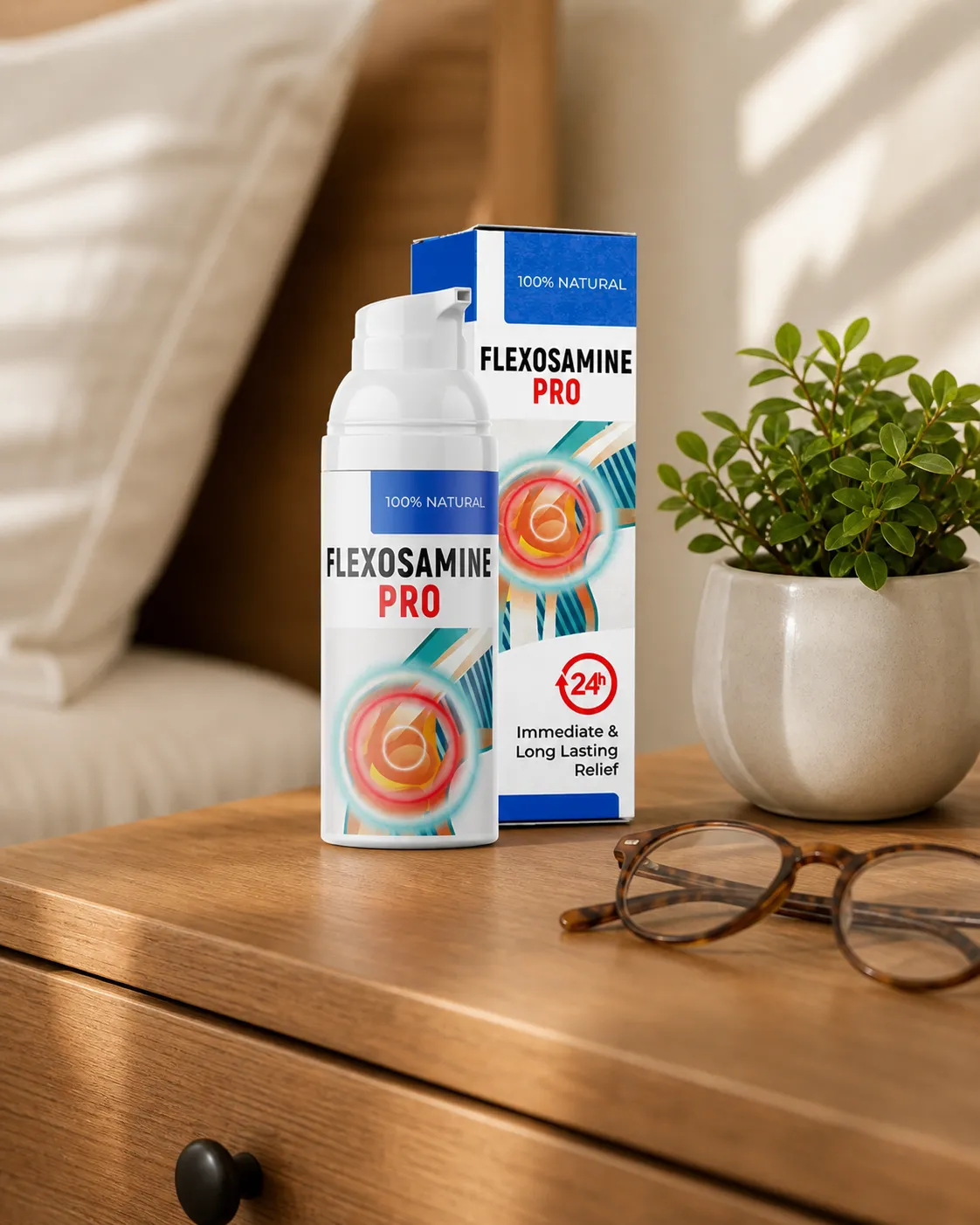 Flexosamine PRO — Verpackung im Alltag