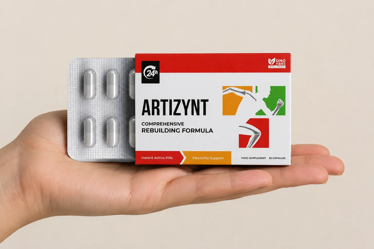 ArtiZynt caps — Verpackung in der Hand
