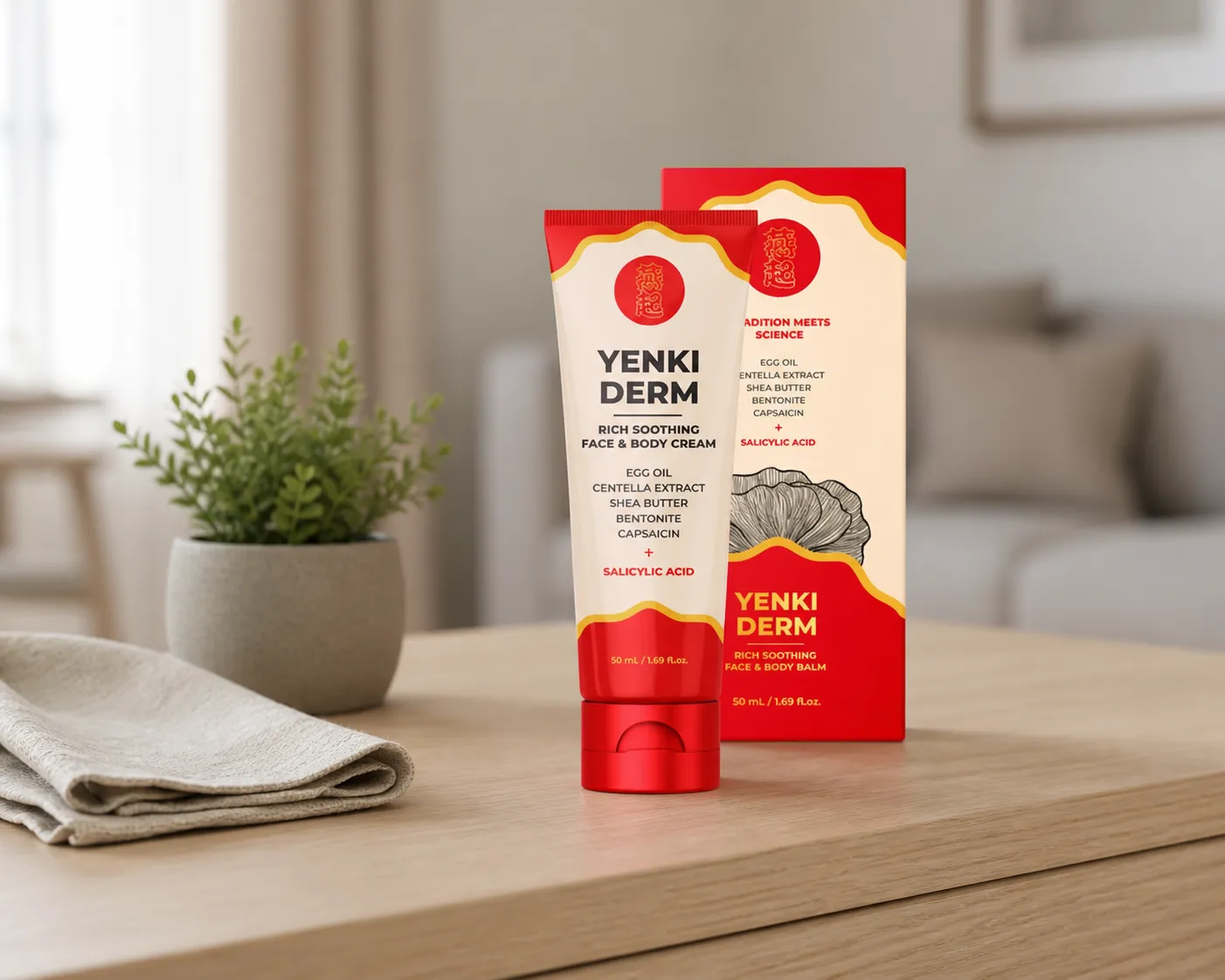Yenki Derm — Verpackung im Alltag