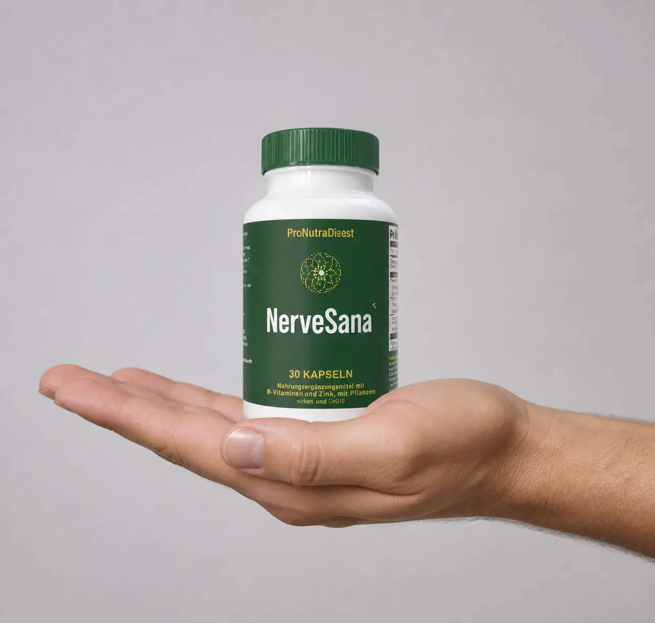 NerveSana — Verpackung in der Hand