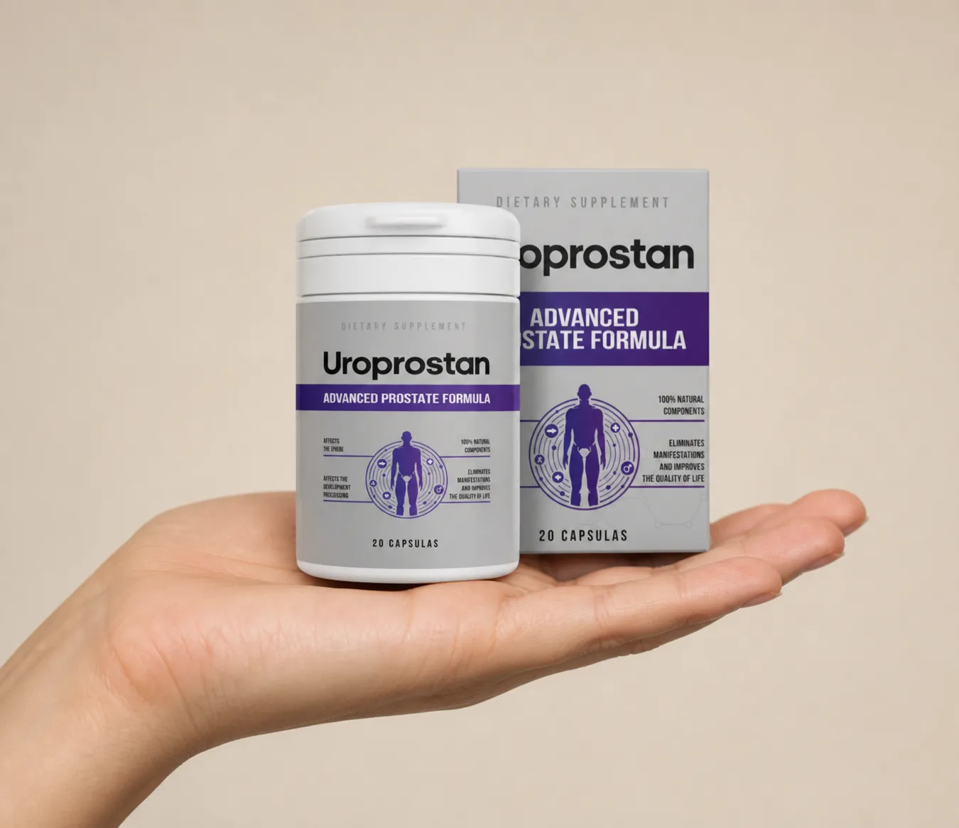 Uroprostan — Verpackung in der Hand