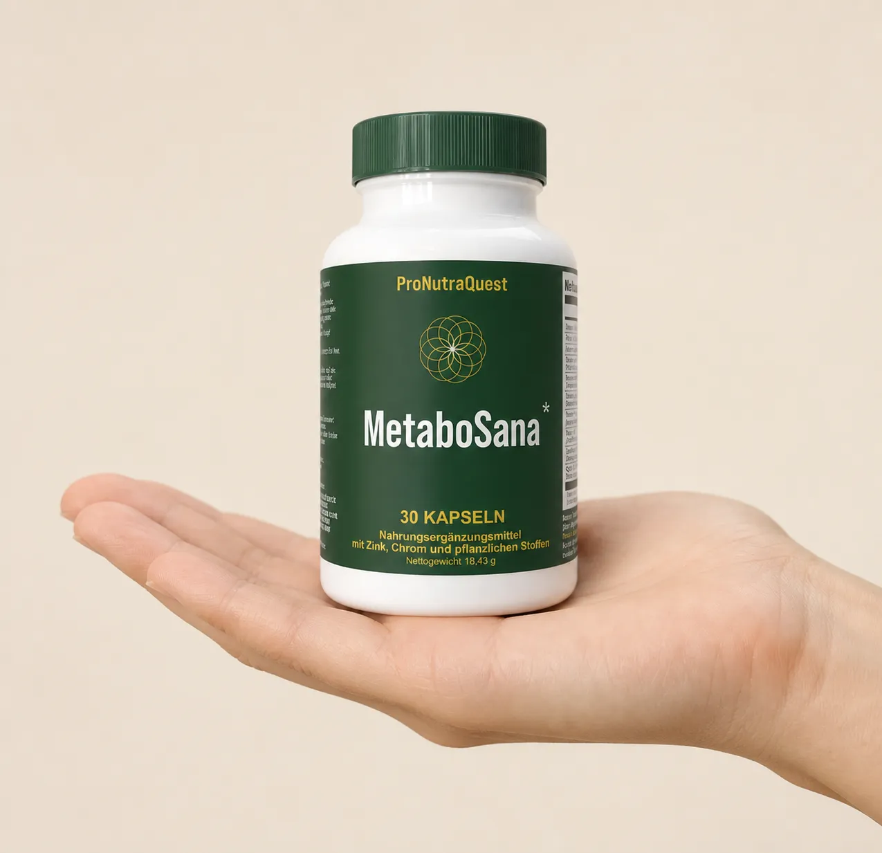 MetaboSana — Verpackung in der Hand