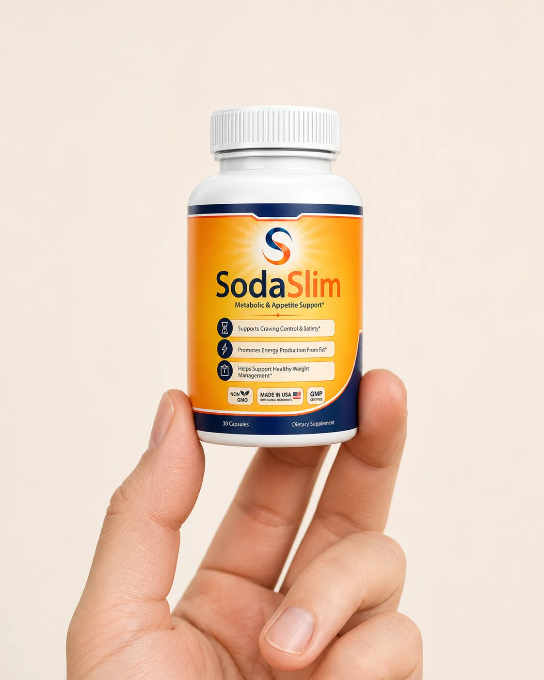 SodaSlim — Verpackung in der Hand