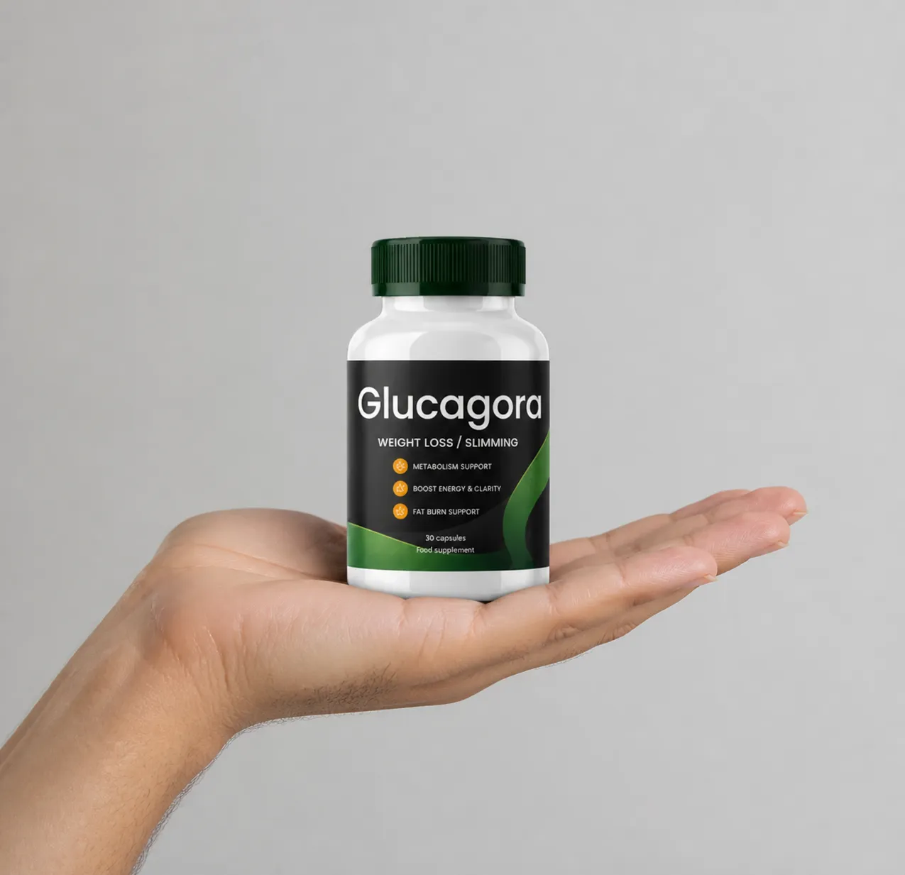 Glucagora — Verpackung in der Hand