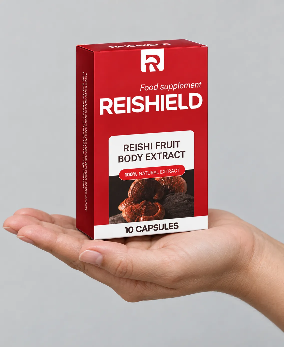 Reishield full price+ — Verpackung in der Hand