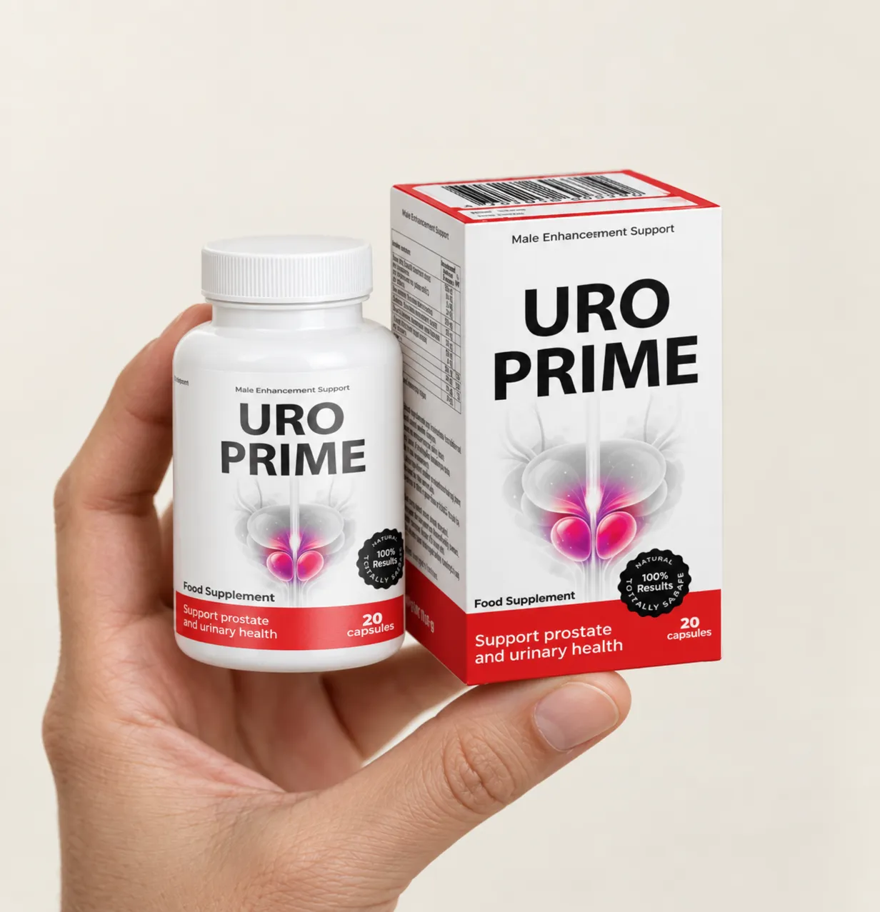 UroPrime — Verpackung in der Hand