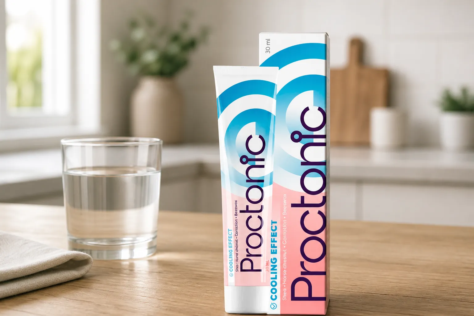 Proctonic — Verpackung im Alltag