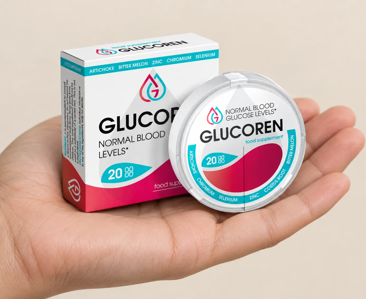 Glucoren 49 EUR — Verpackung in der Hand