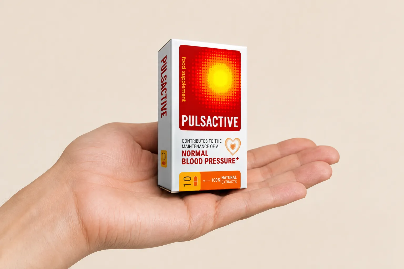 Pulsactive — Verpackung in der Hand