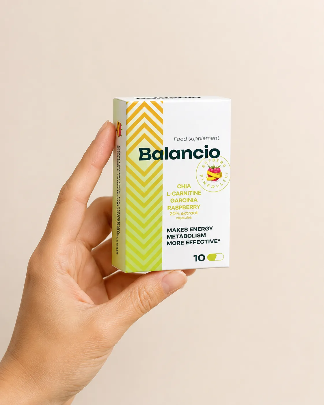 Balancio — Verpackung in der Hand