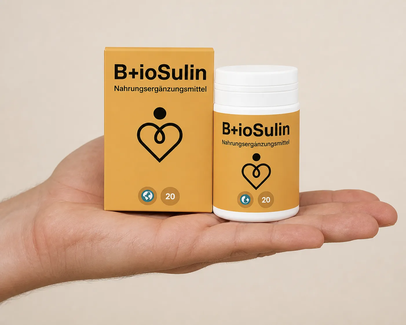 Bio+Sulin — Verpackung in der Hand
