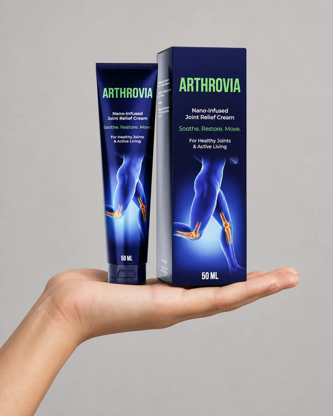 Arthrovia — Verpackung in der Hand