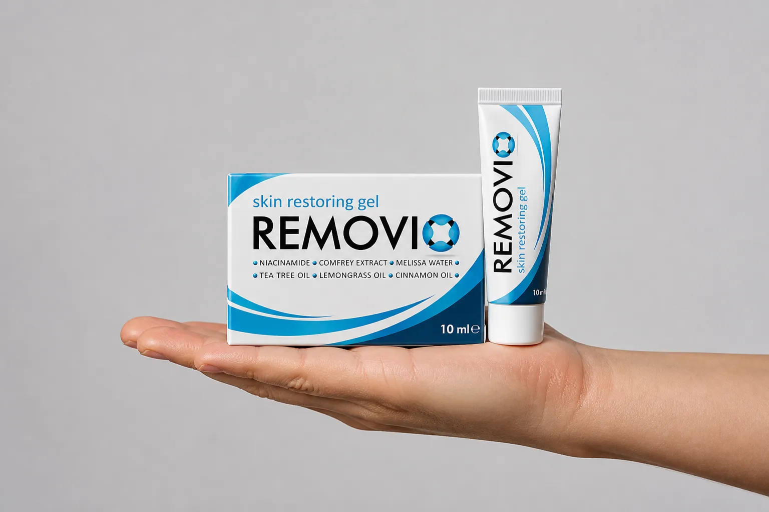 Removio — Verpackung in der Hand